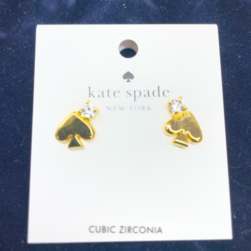 Kate Spade Clear Gold Everyday Spade Earrings